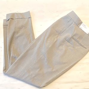 NWT ✨ Ann Taylor ankle pant, tan/cream mini houndstooth check. Size 12 TALL